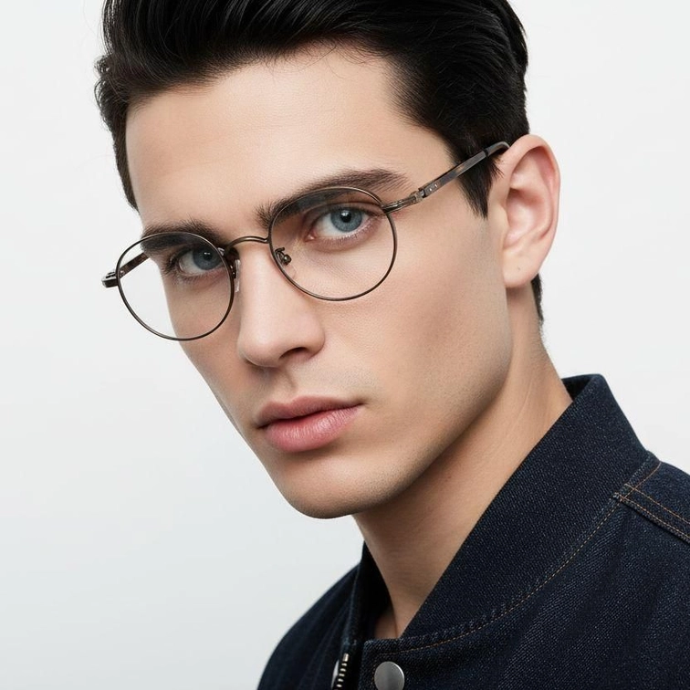 Oval Brown Titanium Glasses #BS0218-0023