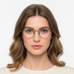 Lunettes ovales en titane brun #BS0218-0023