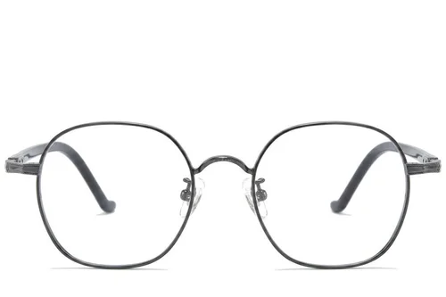 Lunettes ovales en titane noir #BS0218-0024