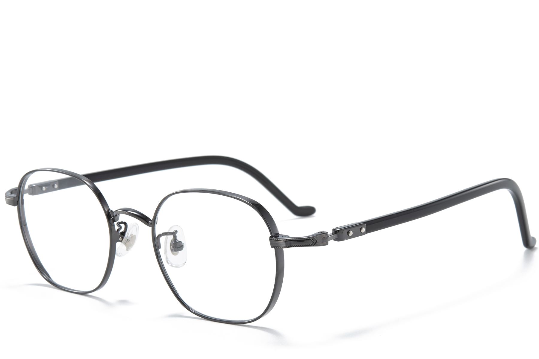 Oval Black Titanium Glasses #BS0218-0024