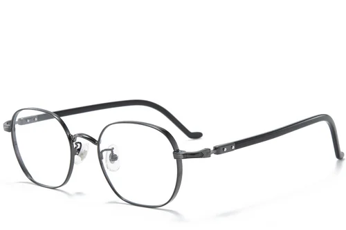 Lunettes ovales en titane noir #BS0218-0024