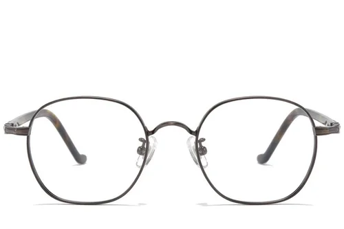 Lunettes ovales en titane brun #BS0218-0025