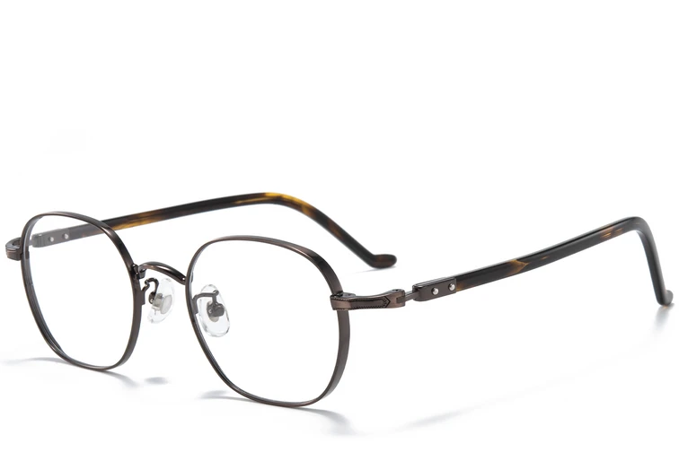 Ovale braune Titanbrille #BS0218-0025