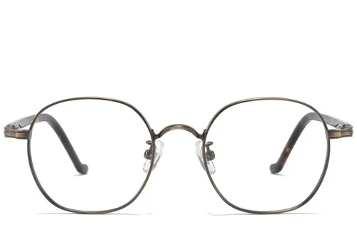 Lunettes ovales en titane brun #BS0218-0026