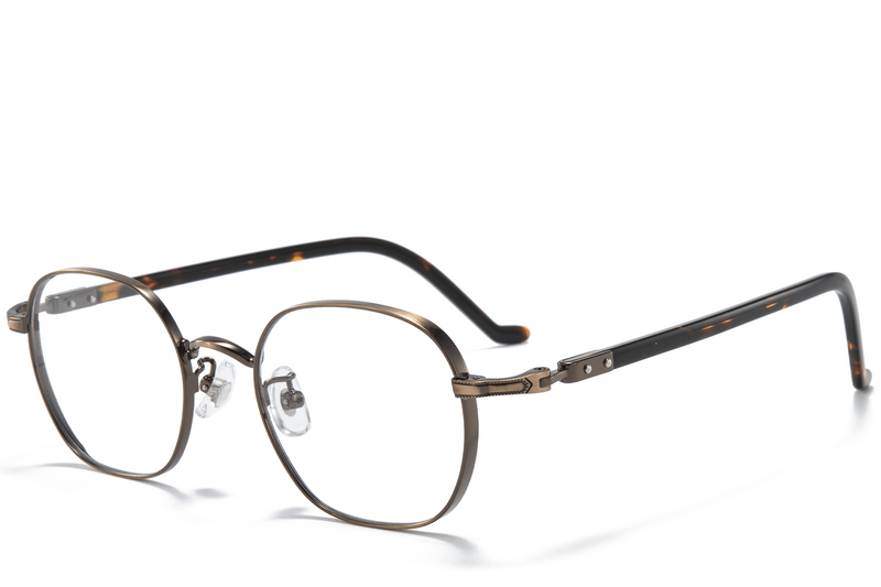 Oval Brown Titanium Glasses #BS0218-0026