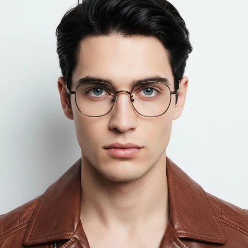 Oval Brown Titanium Glasses #BS0218-0026