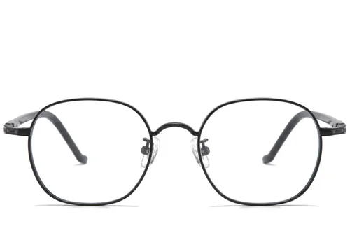Lunettes ovales en titane noir #BS0218-0027