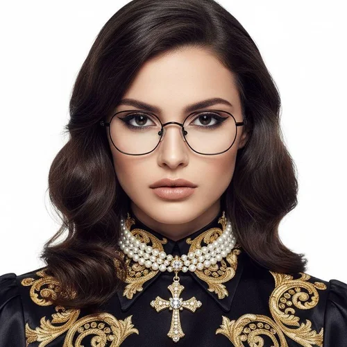 Lunettes ovales en titane noir #BS0218-0027