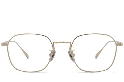 Lunettes ovales en titane doré #BS0218-0028