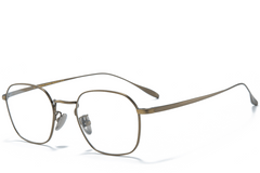 Gafas ovaladas de titanio marrón #BS0218-0029