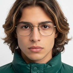 Gafas ovaladas de titanio marrón #BS0218-0029