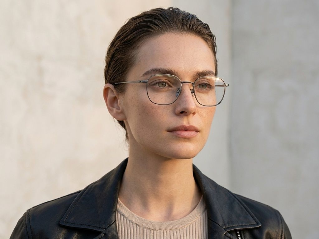 Oval Gray Titanium Glasses #BS0218-0030