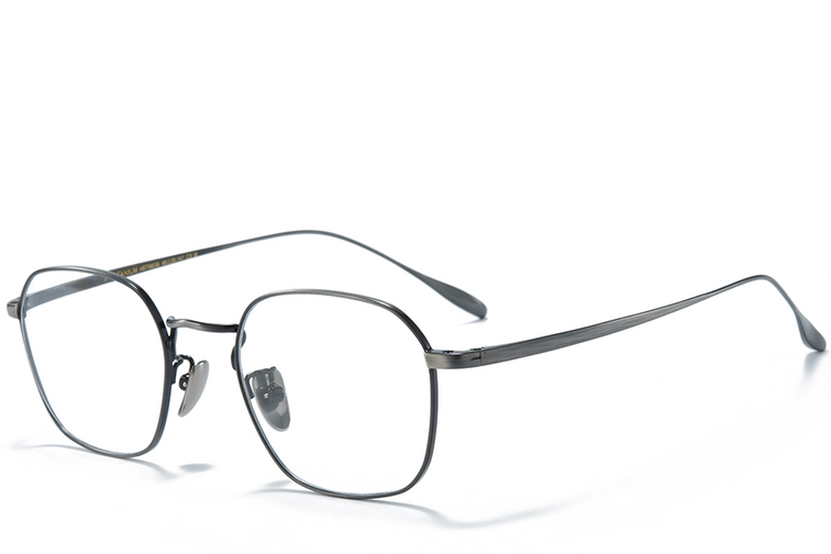 Lunettes ovales en titane gris #BS0218-0030