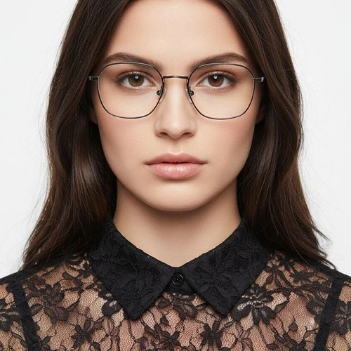 Oval Gray Titanium Glasses #BS0218-0030