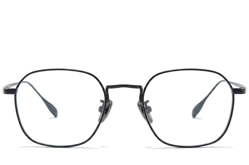 Oval Black Titanium Glasses #BS0218-0031