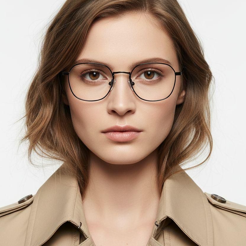 Oval Black Titanium Glasses #BS0218-0031