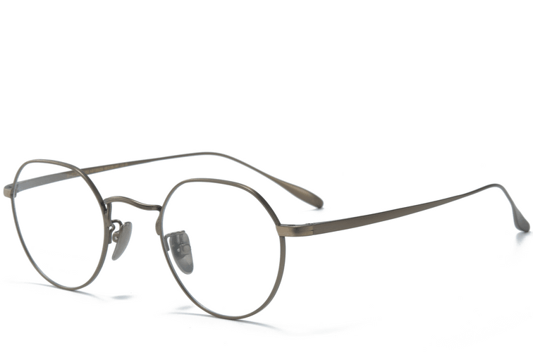 Gafas redondas de titanio marrón #BS0218-0033