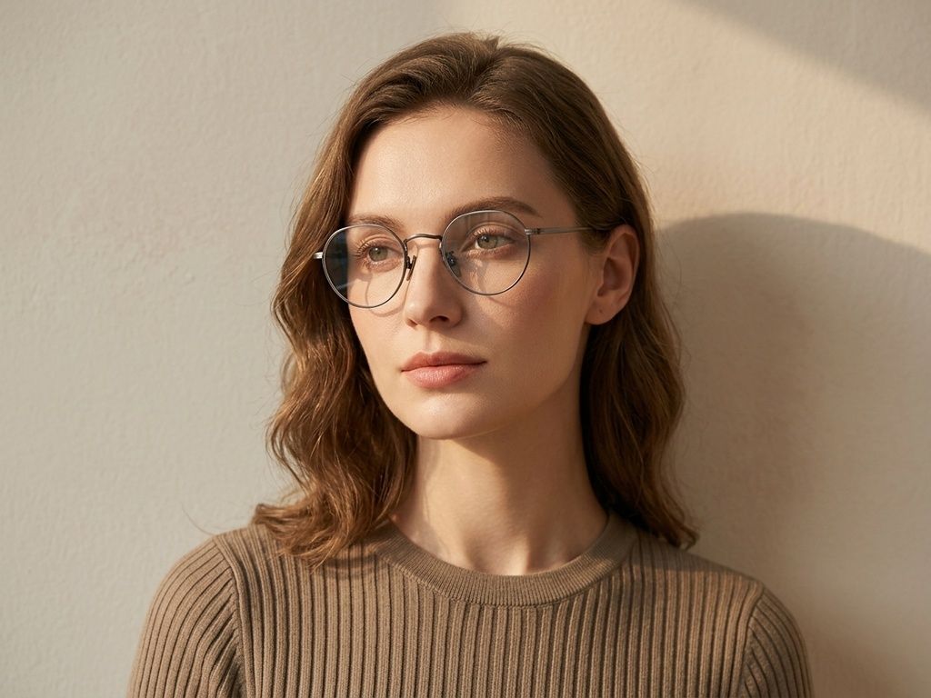 Round Gray Titanium Glasses #BS0218-0034