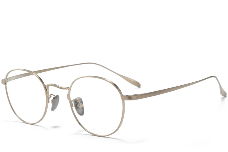 Oval Golden Titanium Glasses #BS0218-0036