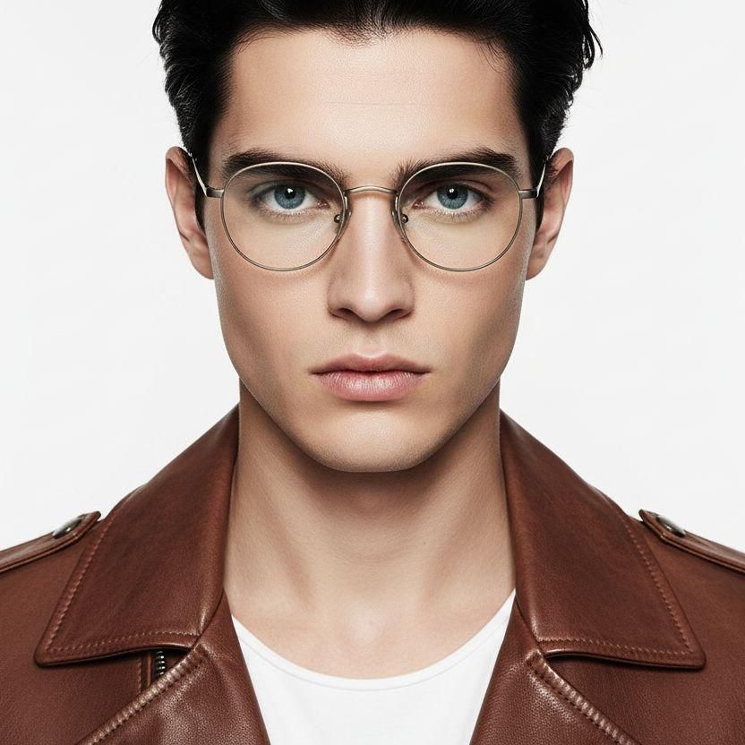 Oval Golden Titanium Glasses #BS0218-0036