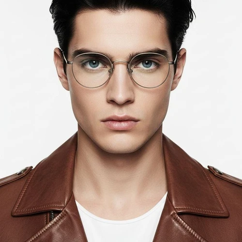 Oval Golden Titanium Glasses #BS0218-0036