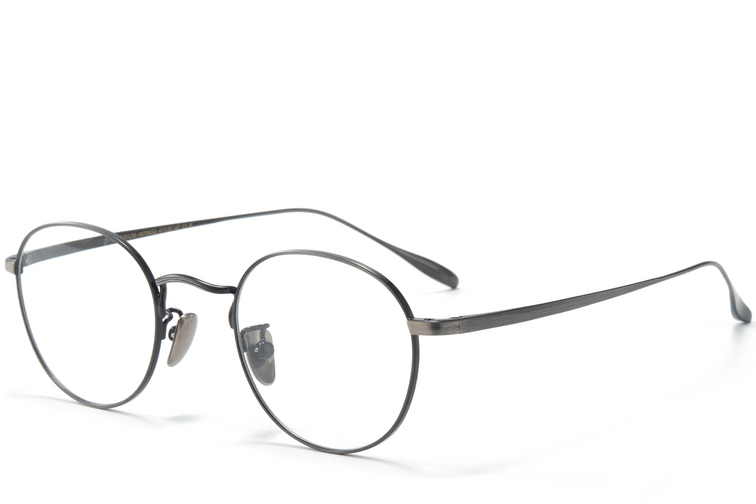 Lunettes ovales en titane gris #BS0218-0038