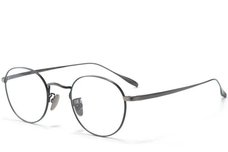 Oval Gray Titanium Glasses #BS0218-0038