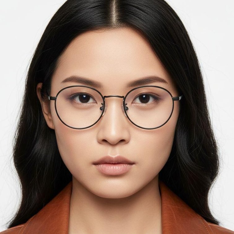 Oval Gray Titanium Glasses #BS0218-0038