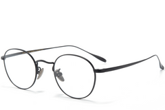 Gafas ovaladas de titanio negro #BS0218-0039
