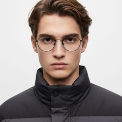 Gafas ovaladas de titanio negro #BS0218-0039