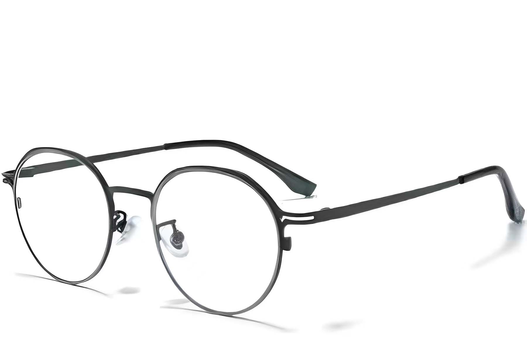 Ovale schwarze Titanbrille #BS0218-0046