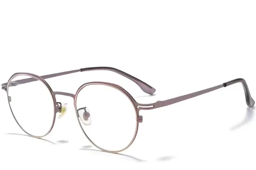 Lunettes ovales en titane rose #BS0218-0047