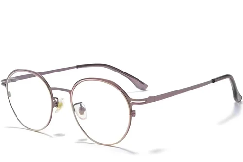 Oval Pink Titanium Glasses #BS0218-0047