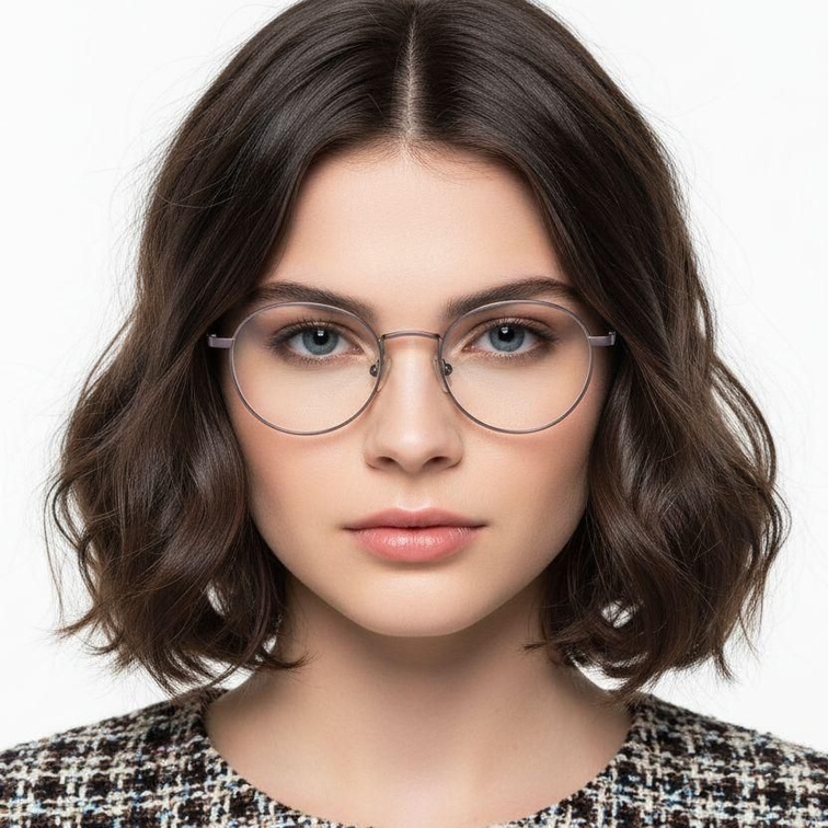 Oval Pink Titanium Glasses #BS0218-0047