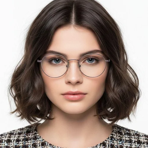 Lunettes ovales en titane rose #BS0218-0047