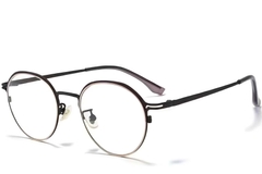 Gafas ovaladas de titanio negro #BS0218-0048