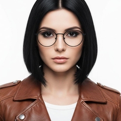 Gafas ovaladas de titanio negro #BS0218-0048