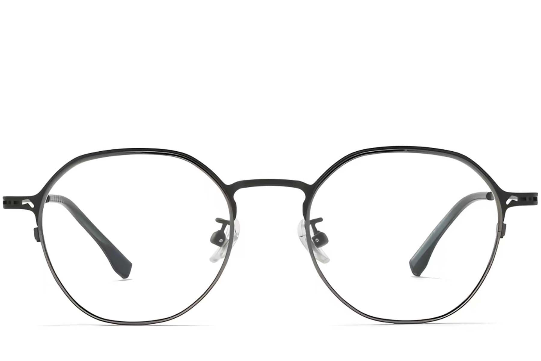 Ovale schwarze Titanbrille #BS0218-0049