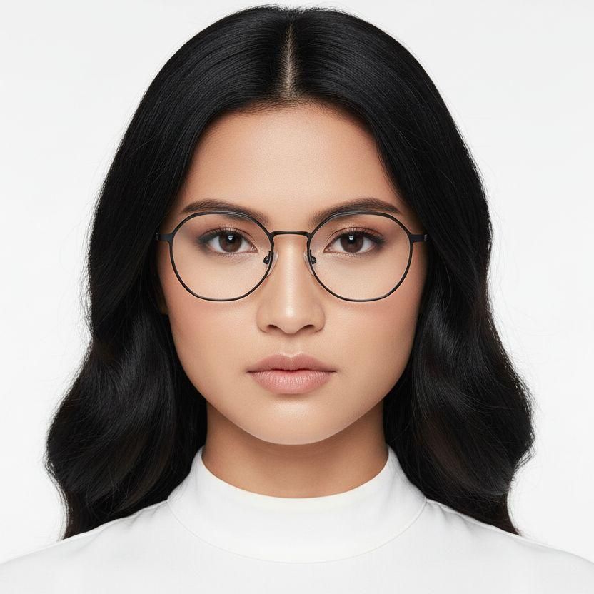 Ovale schwarze Titanbrille #BS0218-0049