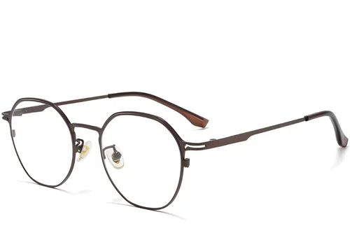 Lunettes ovales en titane noir #BS0218-0050