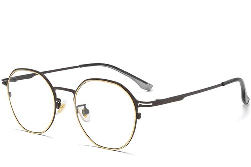 Lunettes ovales en titane noir #BS0218-0053