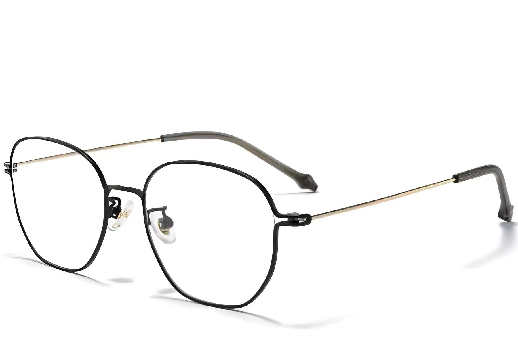 Ovale schwarze Titanbrille #BS0218-0054