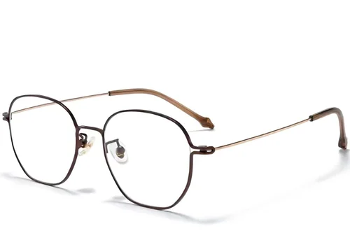 Lunettes ovales en titane noir #BS0218-0055