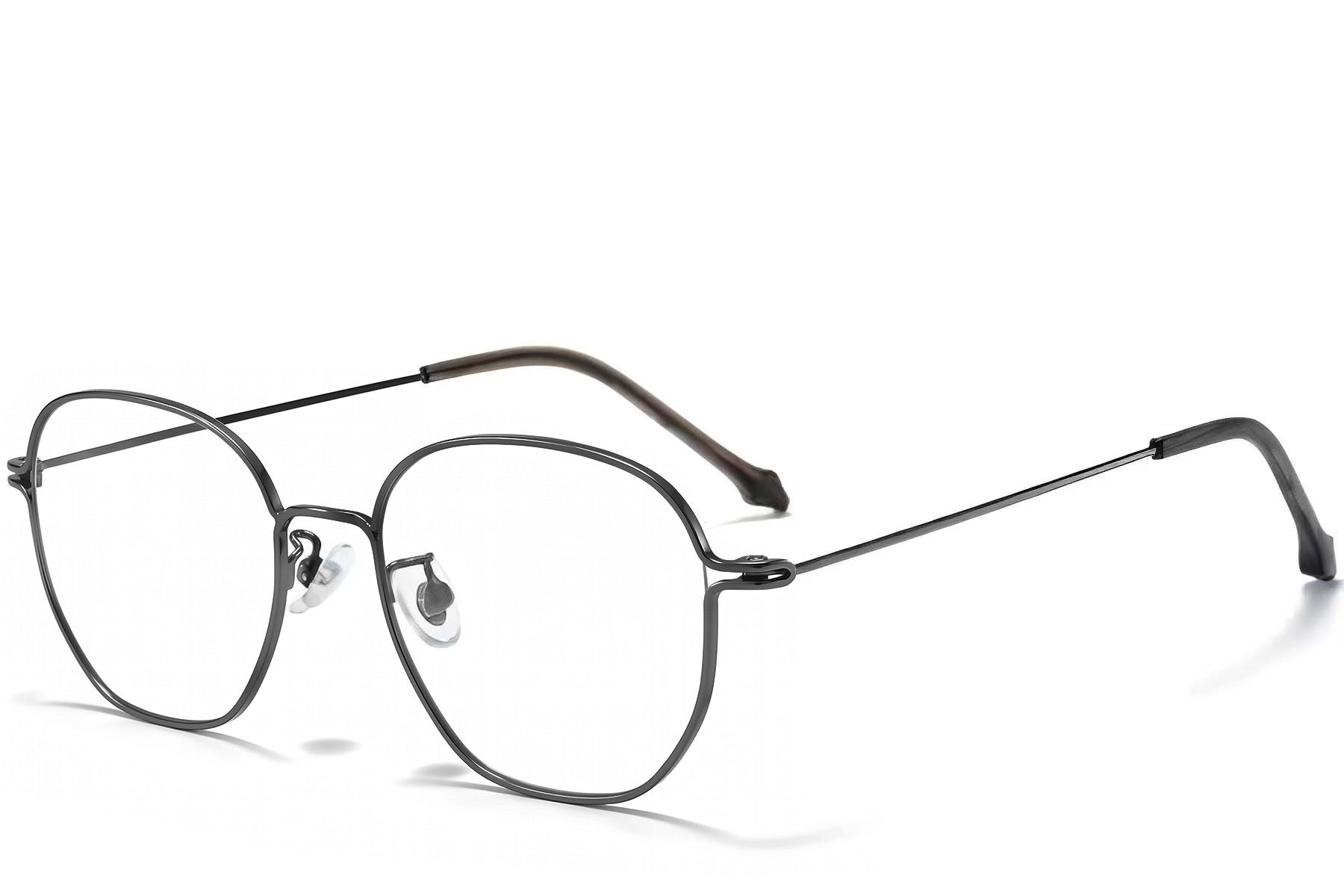Gafas ovaladas de titanio negro #BS0218-0058