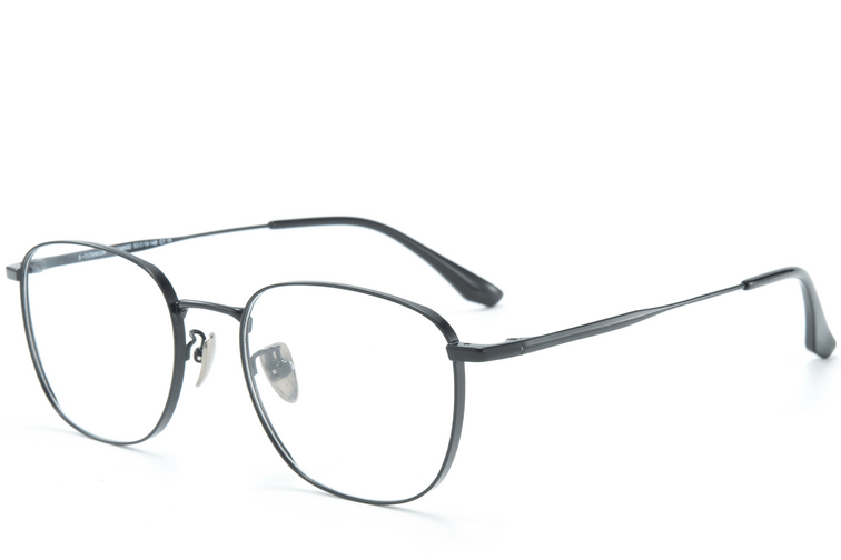 Rectangular Black Titanium Glasses #BS0218-0059