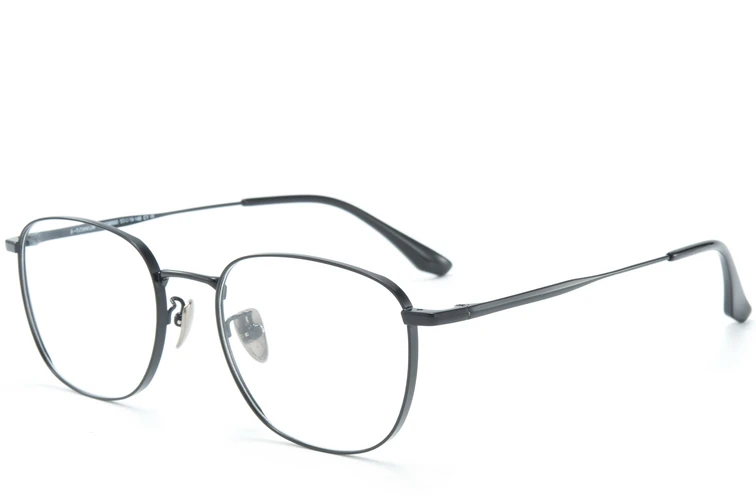 Lunettes rectangulaires en titane noir #BS0218-0059