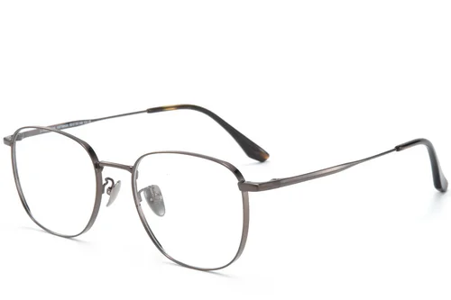 Lunettes rectangulaires en titane brun #BS0218-0060
