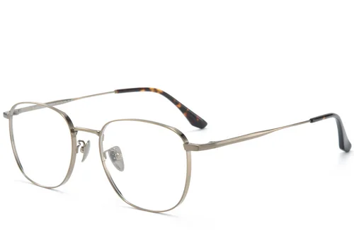 Lunettes rectangulaires en titane gris #BS0218-0061
