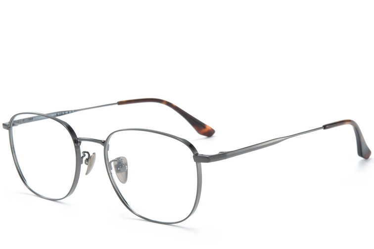 Gafas rectangulares de titanio gris #BS0218-0062