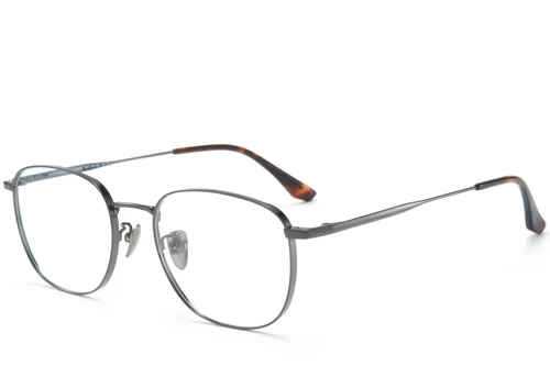 Lunettes rectangulaires en titane gris #BS0218-0062